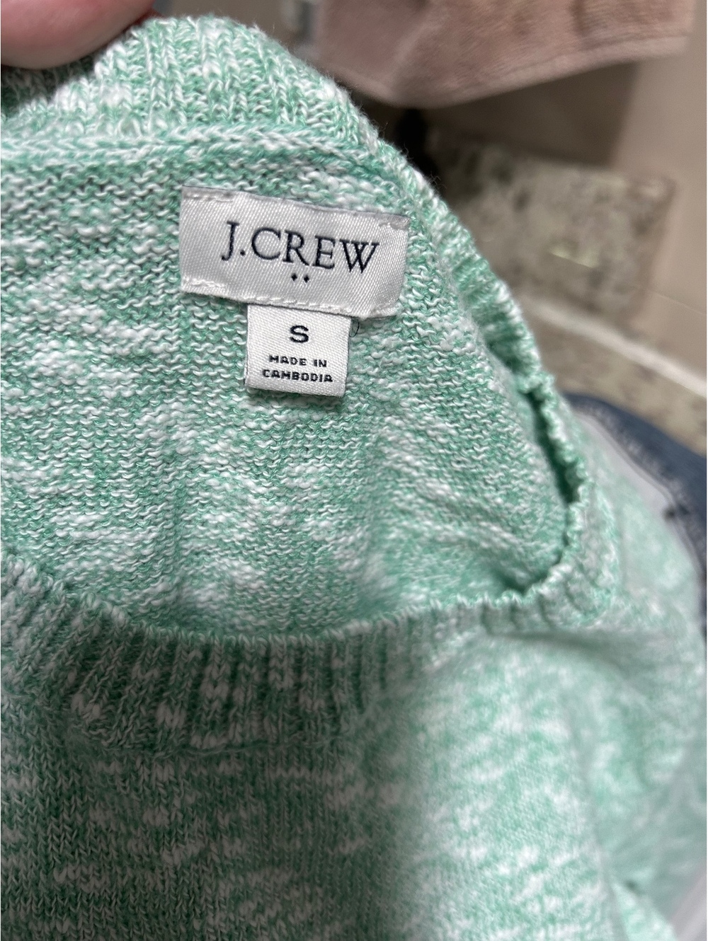 J.Crew Women's Small Heathered Green Cotton-Polyester Sweate - Picture 2 of 3